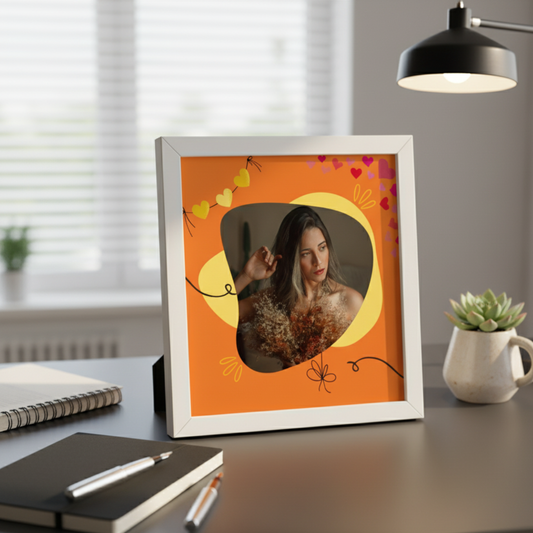 Personalized Self Love Frames Orange & Yellow Design | White Frame