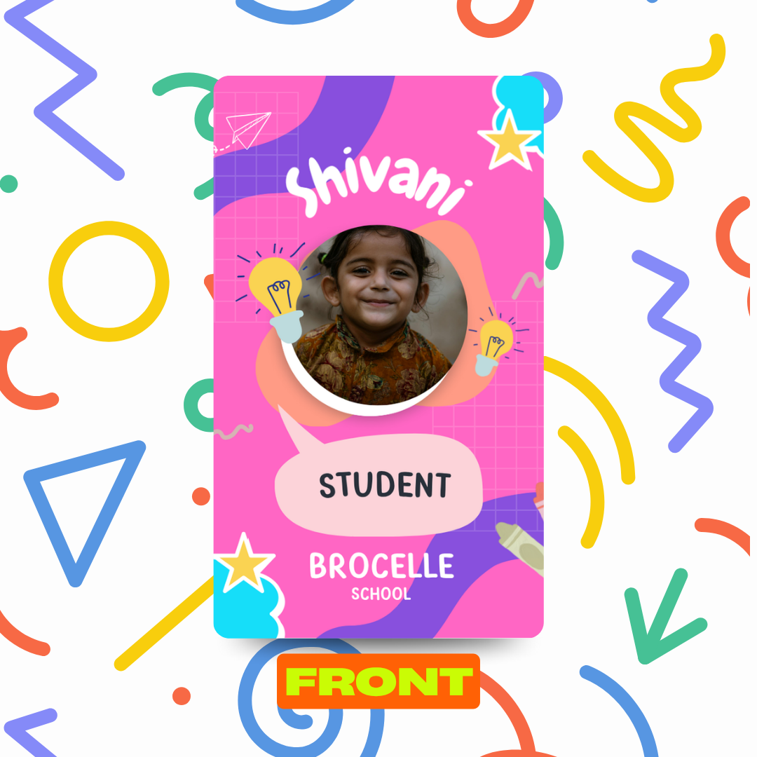 Kids Bag Tags | Designer ID Cards for Kids | Pink and Blue