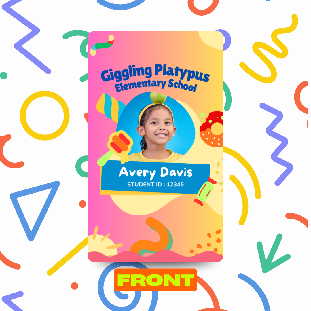Kids Bag Tags | Designer ID Cards for Kids | Gradient Colour