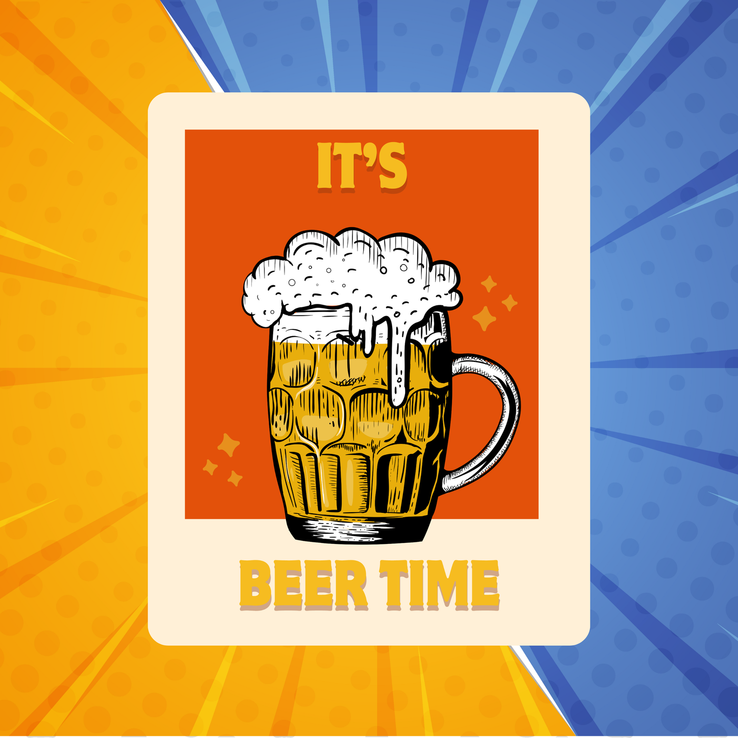 Beer Time Fridge Magnet | Size 80mm * 100mm