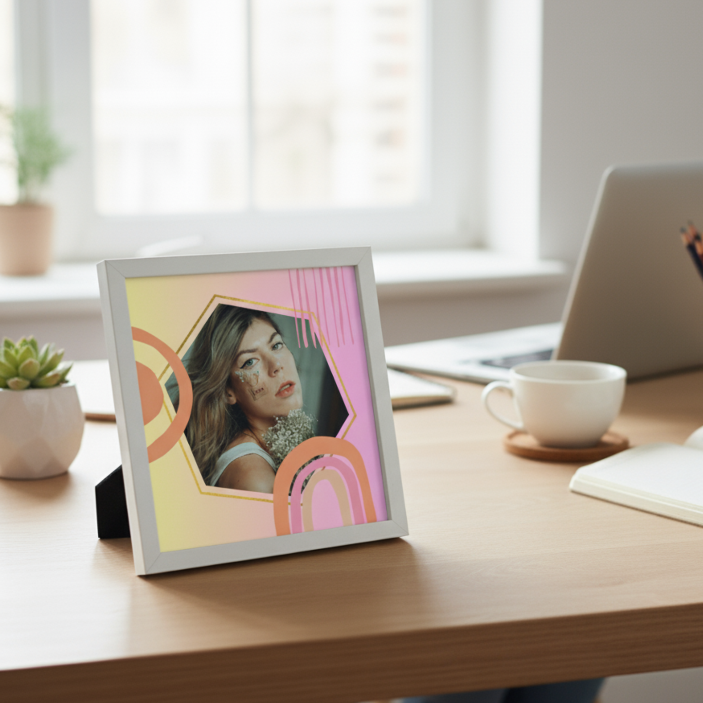 Personalized Self Love Frames Gradient Design | White Frame