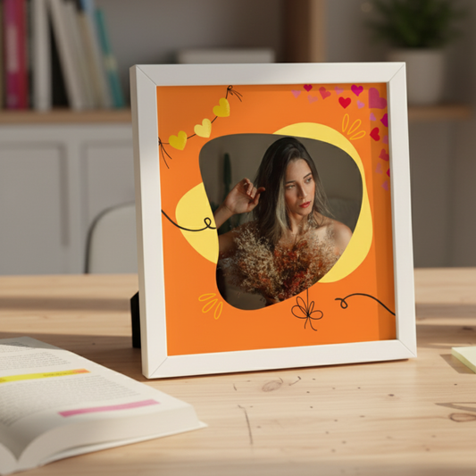 Personalized Self Love Frames Orange & Yellow Design | White Frame