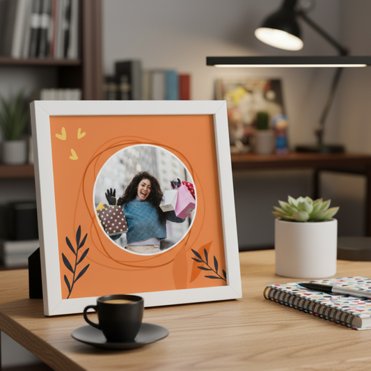 Personalized Self Love Frames Orange Design | White Frame