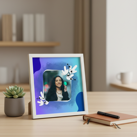 Personalized Self Love Frames Blue Design | White Frame