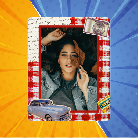 Red and Beige  Portrait Fridge Magnet | Size 80mm * 100mm