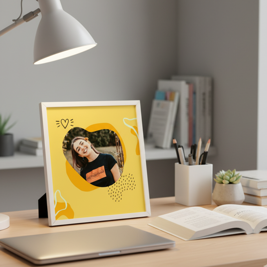 Personalized Self Love Frames Yellow Design | White Frame