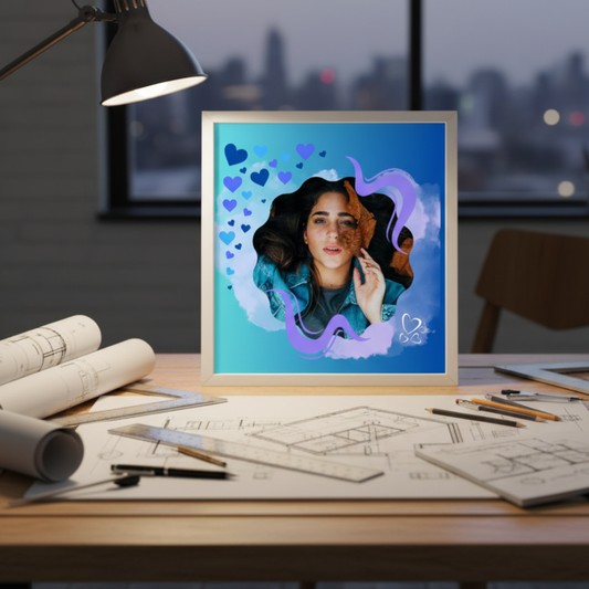 Personalized Self Love Frames Blue Design | White Frame