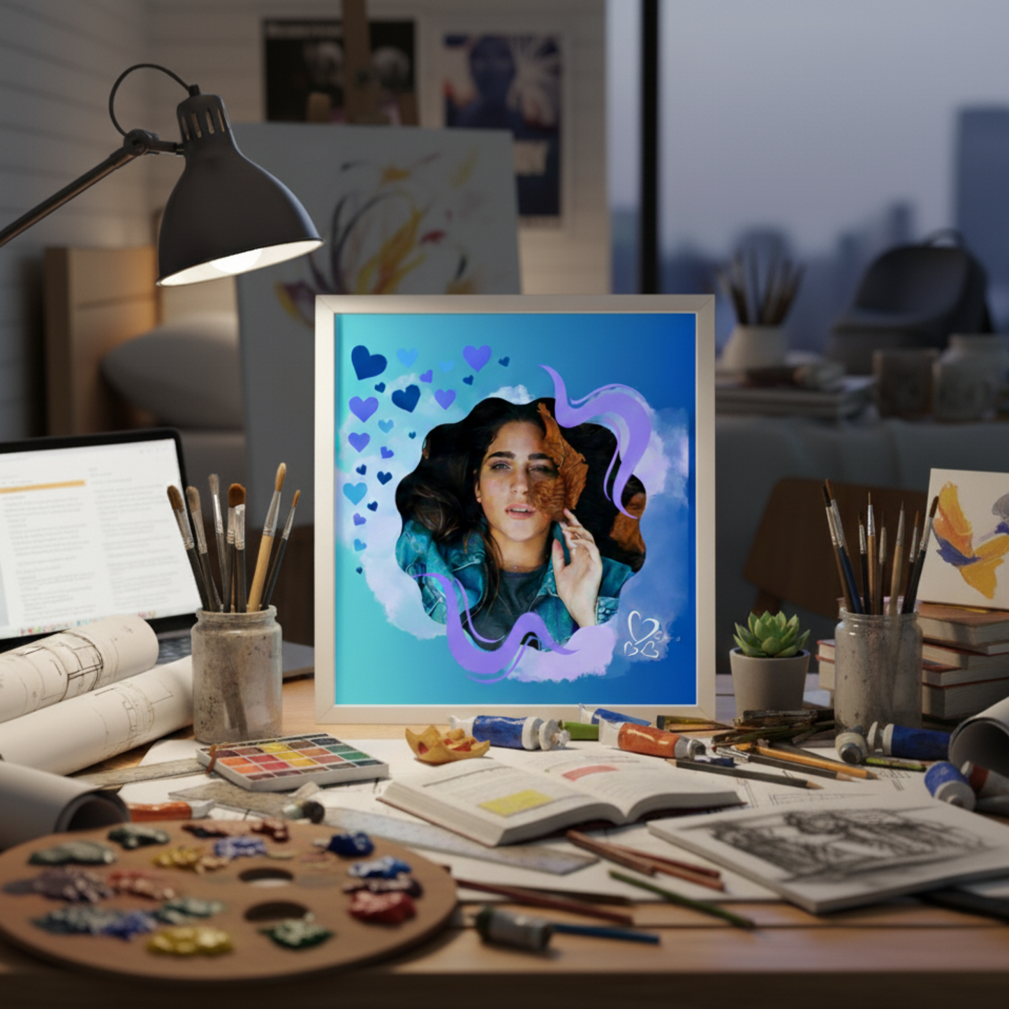 Personalized Self Love Frames Blue Design | White Frame