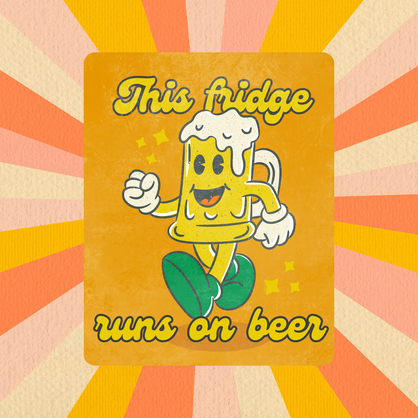 Runs On Beer Fridge Magnet | Size 80mm * 100mm