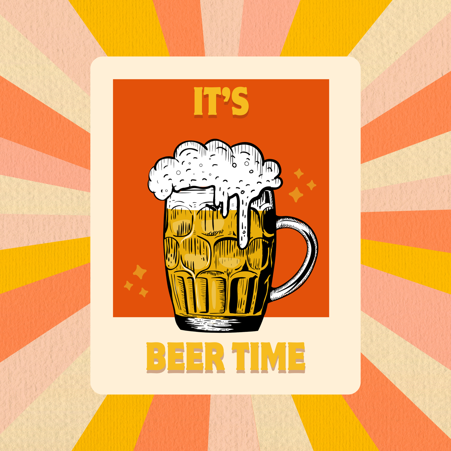 Beer Time Fridge Magnet | Size 80mm * 100mm