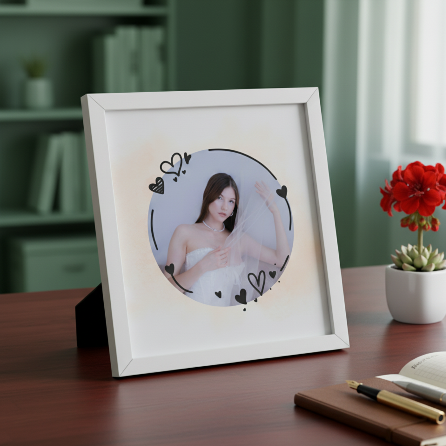 Personalized Self Love Frames Beige Design | White Frame