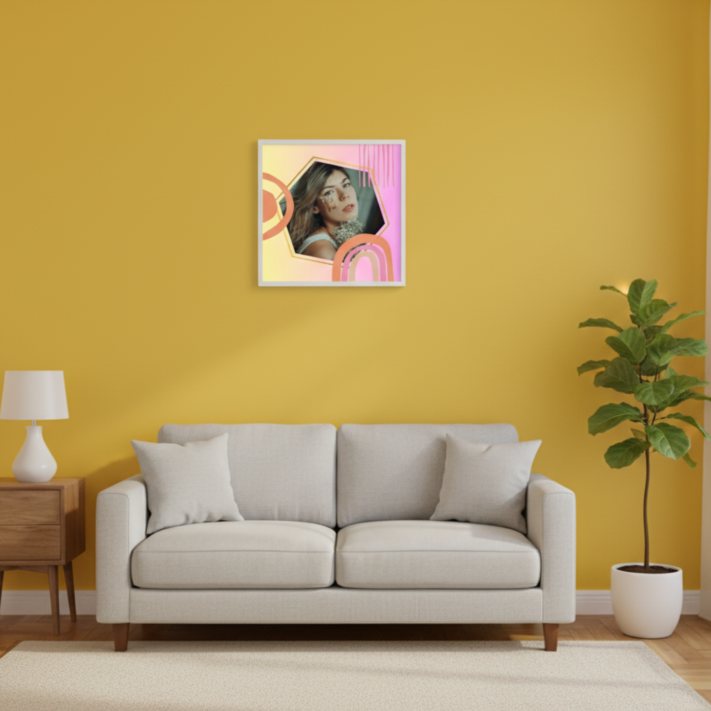 Personalized Self Love Frames Gradient Design | White Frame