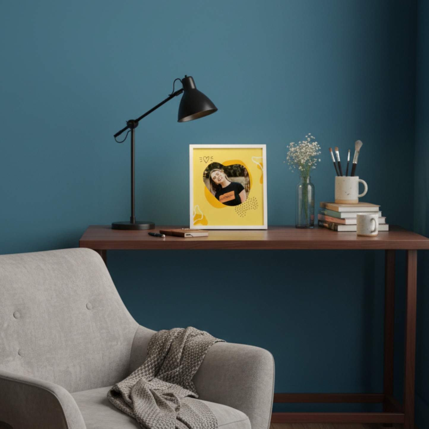 Personalized Self Love Frames Yellow Design | White Frame