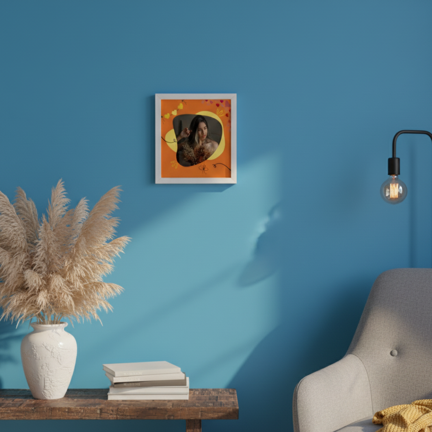 Personalized Self Love Frames Orange & Yellow Design | White Frame