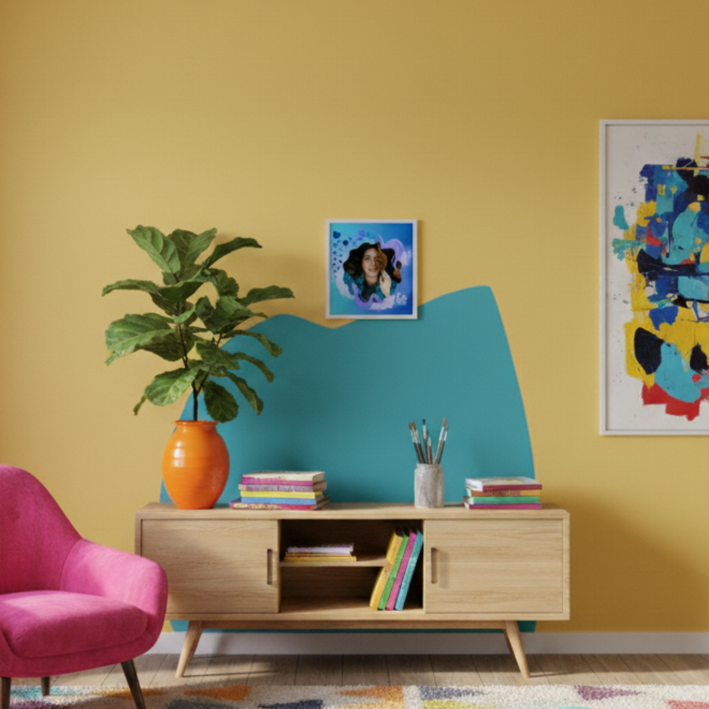 Personalized Self Love Frames Blue Design | White Frame