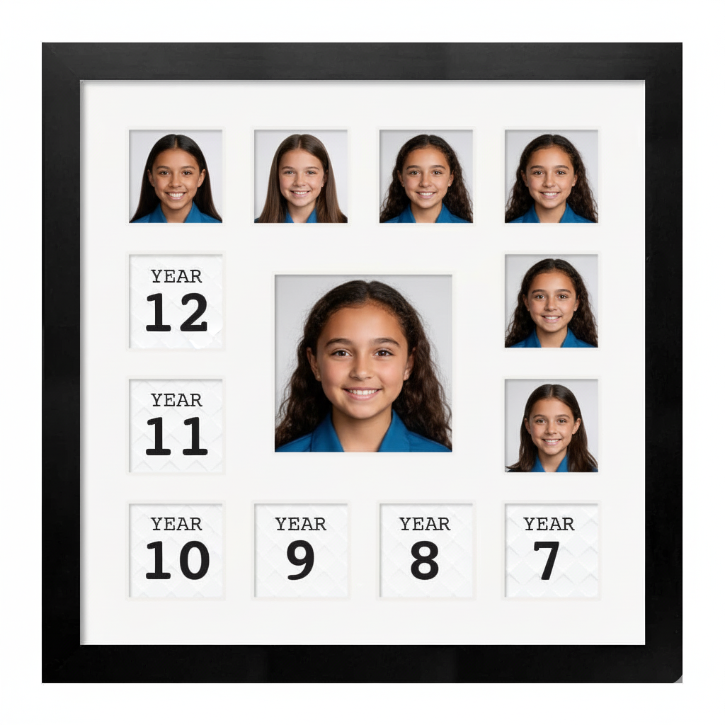 Square School Years Collage Photo Frame | School Memories Edition