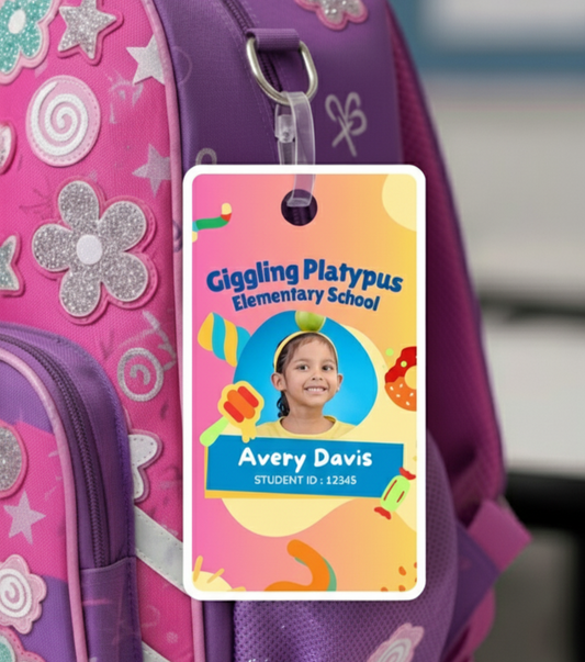 Kids Bag Tags | Designer ID Cards for Kids | Gradient Colour