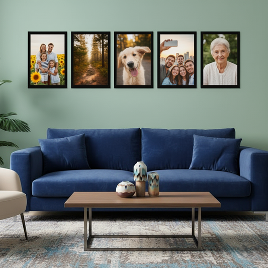 A4 Size Photo Frame Set of 5 | Wall Mount