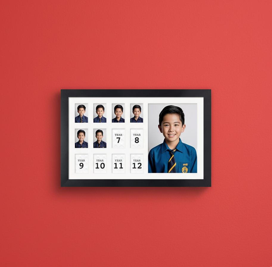 Horizontal School Years Collage Photo Frame Frame | School Memories Edition