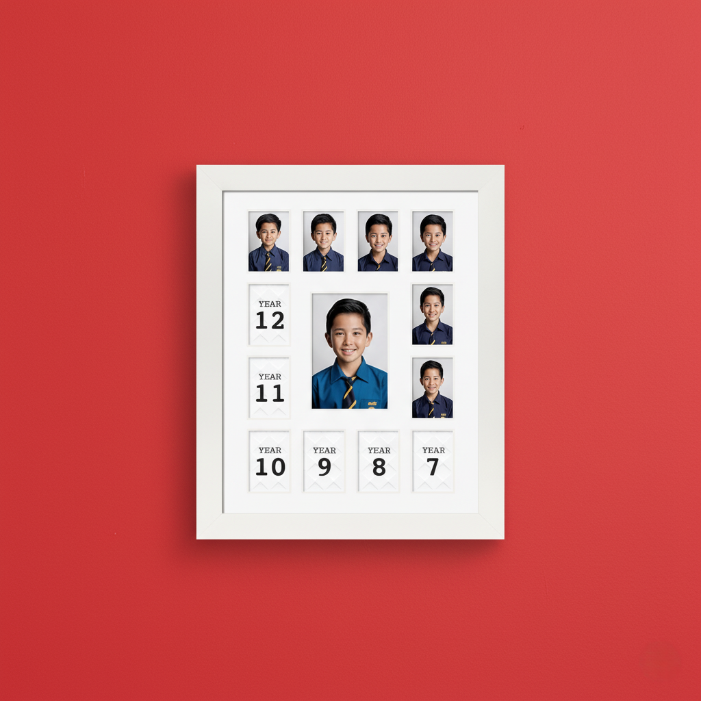 Vertical School Years Collage Photo Frame Frame | School Memories Edition.