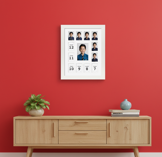 Vertical School Years Collage Photo Frame Frame | School Memories Edition.