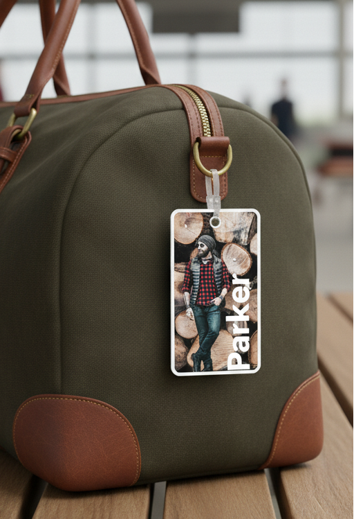 Luggage Tags, Bag Tags, Suitcase Tags | Personalized Printed PVC Card with Silicon Band