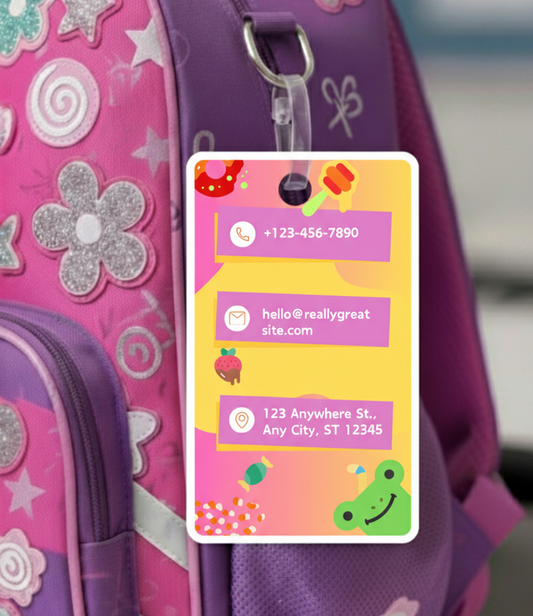Kids Bag Tags | Designer ID Cards for Kids | Gradient Colour