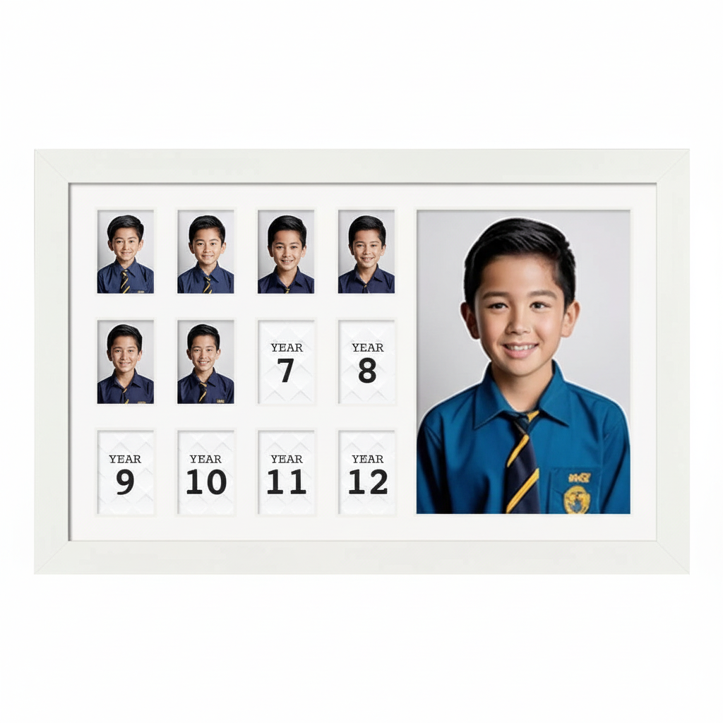 Horizontal School Years Collage Photo Frame Frame | School Memories Edition