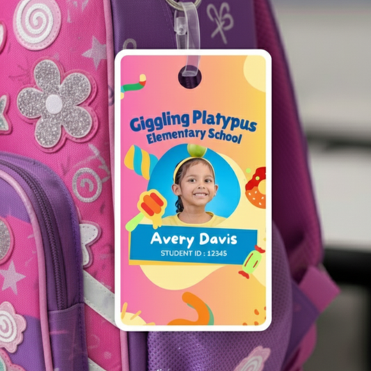 Kids Bag Tags | Designer ID Cards for Kids | Gradient Colour