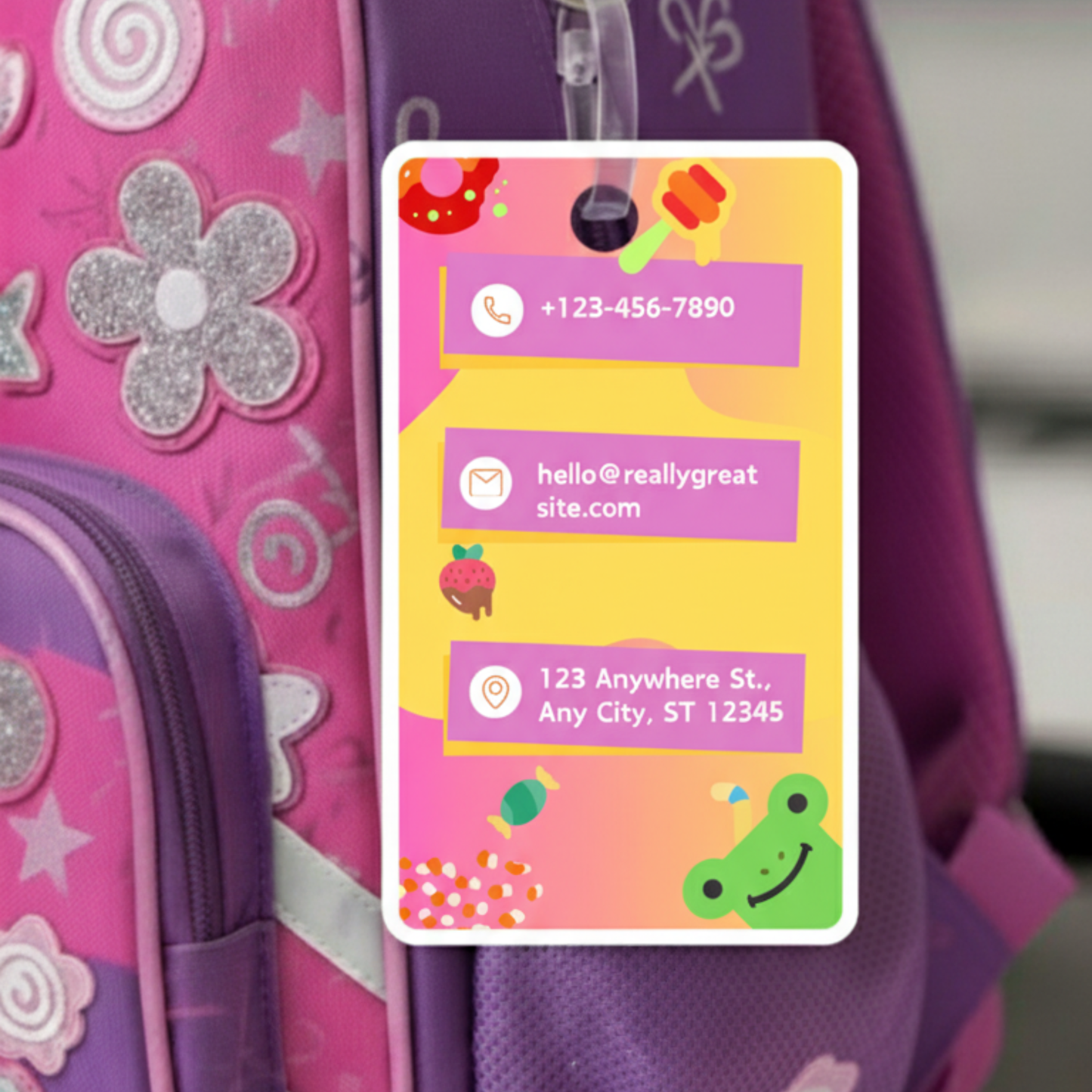 Kids Bag Tags | Designer ID Cards for Kids | Gradient Colour